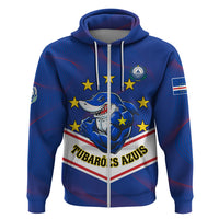 Cape Verde Football Zip Hoodie Come On Tubaroes Azuis - Wonder Print Shop