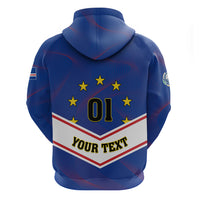 Cape Verde Football Zip Hoodie Come On Tubaroes Azuis - Wonder Print Shop