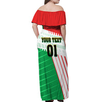 Burkina Faso Football Off Shoulder Maxi Dress Go Les Etalons - Wonder Print Shop