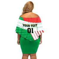 Burkina Faso Football Off Shoulder Short Dress Go Les Etalons - Wonder Print Shop