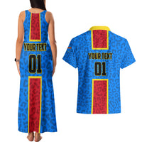 DR Congo Football Couples Matching Tank Maxi Dress and Hawaiian Shirt Go Les Leopards - Wonder Print Shop