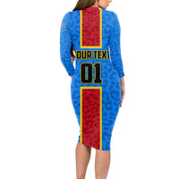 DR Congo Football Long Sleeve Bodycon Dress Go Les Leopards - Wonder Print Shop