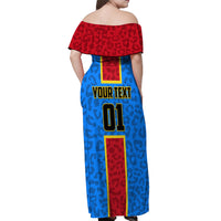 DR Congo Football Off Shoulder Maxi Dress Go Les Leopards - Wonder Print Shop