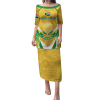 South Africa Soccer Family Matching Puletasi and Hawaiian Shirt Come On Bafana Bafana - Wonder Print Shop