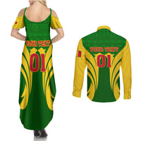 Mali Football Couples Matching Summer Maxi Dress and Long Sleeve Button Shirt Tous Derriere Les Aigles Du Mali - Wonder Print Shop