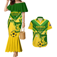 Australia Soccer Couples Matching Mermaid Dress and Hawaiian Shirt Go Socceroos - Wonder Print Shop