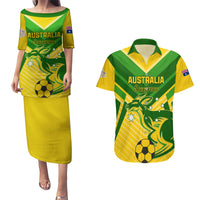 Australia Soccer Couples Matching Puletasi and Hawaiian Shirt Go Socceroos - Wonder Print Shop