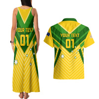 Australia Soccer Couples Matching Tank Maxi Dress and Hawaiian Shirt Go Socceroos - Wonder Print Shop