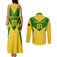 Australia Soccer Couples Matching Tank Maxi Dress and Long Sleeve Button Shirt Go Socceroos - Wonder Print Shop