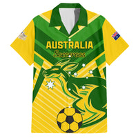 Australia Soccer Family Matching Off Shoulder Long Sleeve Dress and Hawaiian Shirt Go Socceroos - Wonder Print Shop