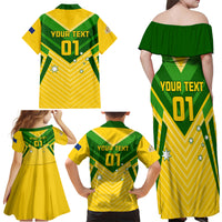 Australia Soccer Family Matching Off Shoulder Maxi Dress and Hawaiian Shirt Go Socceroos - Wonder Print Shop