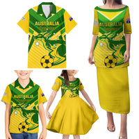 Australia Soccer Family Matching Puletasi and Hawaiian Shirt Go Socceroos - Wonder Print Shop