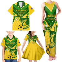 Australia Soccer Family Matching Tank Maxi Dress and Hawaiian Shirt Go Socceroos - Wonder Print Shop