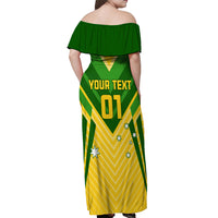 Australia Soccer Off Shoulder Maxi Dress Go Socceroos - Wonder Print Shop