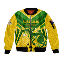 Australia Soccer Sleeve Zip Bomber Jacket Go Socceroos - Wonder Print Shop