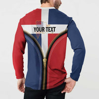 Personalized Dominican Republic 1844 Button Sweatshirt Coat Of Arms Zipper Stylized