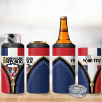 Personalized Dominican Republic 1844 4 in 1 Can Cooler Tumbler Coat Of Arms Zipper Stylized