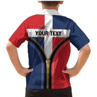 Personalized Dominican Republic 1844 Family Matching Mermaid Dress and Hawaiian Shirt Coat Of Arms Zipper Stylized