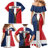 Personalized Dominican Republic 1844 Family Matching Mermaid Dress and Hawaiian Shirt Coat Of Arms Zipper Stylized