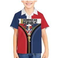 Personalized Dominican Republic 1844 Family Matching Mermaid Dress and Hawaiian Shirt Coat Of Arms Zipper Stylized