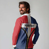 Personalized Dominican Republic 1844 Long Sleeve Polo Shirt Coat Of Arms Zipper Stylized