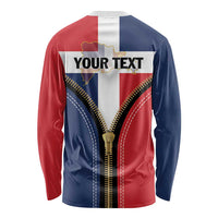 Personalized Dominican Republic 1844 Long Sleeve Shirt Coat Of Arms Zipper Stylized