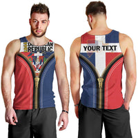 Personalized Dominican Republic 1844 Men Tank Top Coat Of Arms Zipper Stylized
