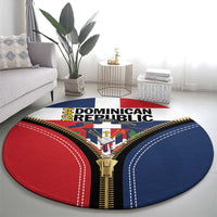 Dominican Republic 1844 Round Carpet Coat Of Arms Zipper Stylized