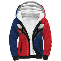 Personalized Dominican Republic 1844 Sherpa Hoodie Coat Of Arms Zipper Stylized