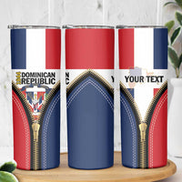 Personalized Dominican Republic 1844 Skinny Tumbler Coat Of Arms Zipper Stylized