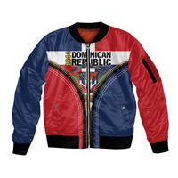 Personalized Dominican Republic 1844 Sleeve Zip Bomber Jacket Coat Of Arms Zipper Stylized