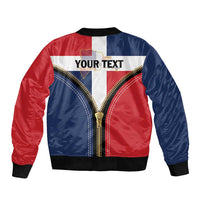 Personalized Dominican Republic 1844 Sleeve Zip Bomber Jacket Coat Of Arms Zipper Stylized