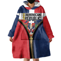 Personalized Dominican Republic 1844 Wearable Blanket Hoodie Coat Of Arms Zipper Stylized