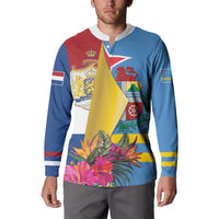 Aruba-Netherlands Button Sweatshirt Tropical Unique Style