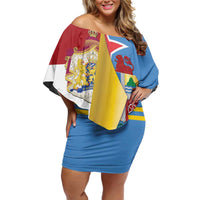 Aruba-Netherlands Family Matching Off Shoulder Short Dress and Hawaiian Shirt Tropical Unique Style