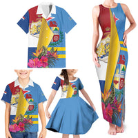 Aruba-Netherlands Family Matching Tank Maxi Dress and Hawaiian Shirt Tropical Unique Style