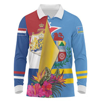 Aruba-Netherlands Long Sleeve Polo Shirt Tropical Unique Style