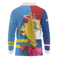 Aruba-Netherlands Long Sleeve Polo Shirt Tropical Unique Style