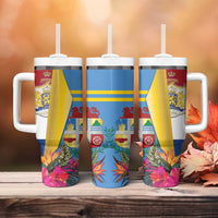 Aruba x Netherlands Tumbler With Handle Tropical Unique Style