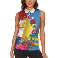 Aruba-Netherlands Women Sleeveless Polo Shirt Tropical Unique Style