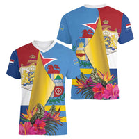 Aruba-Netherlands Women V-Neck T-Shirt Tropical Unique Style