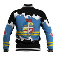 Aruba Dushi Tera Baseball Jacket Coat Of Arms Torn Paper Stylized