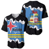 Aruba Dushi Tera Baseball Jersey Coat Of Arms Torn Paper Stylized