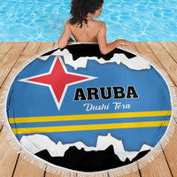 Aruba Dushi Tera Beach Blanket Coat Of Arms Torn Paper Stylized