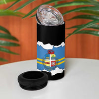 Aruba Dushi Tera 4 in 1 Can Cooler Tumbler Coat Of Arms Torn Paper Stylized