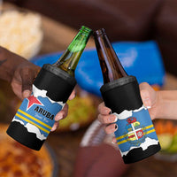 Aruba Dushi Tera 4 in 1 Can Cooler Tumbler Coat Of Arms Torn Paper Stylized