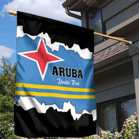 Aruba Dushi Tera Garden Flag Coat Of Arms Torn Paper Stylized