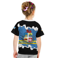 Aruba Dushi Tera Kid T Shirt Coat Of Arms Torn Paper Stylized