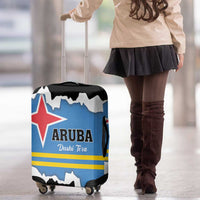Aruba Dushi Tera Luggage Cover Coat Of Arms Torn Paper Stylized