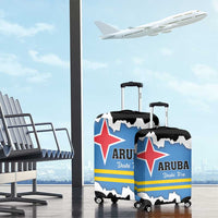 Aruba Dushi Tera Luggage Cover Coat Of Arms Torn Paper Stylized